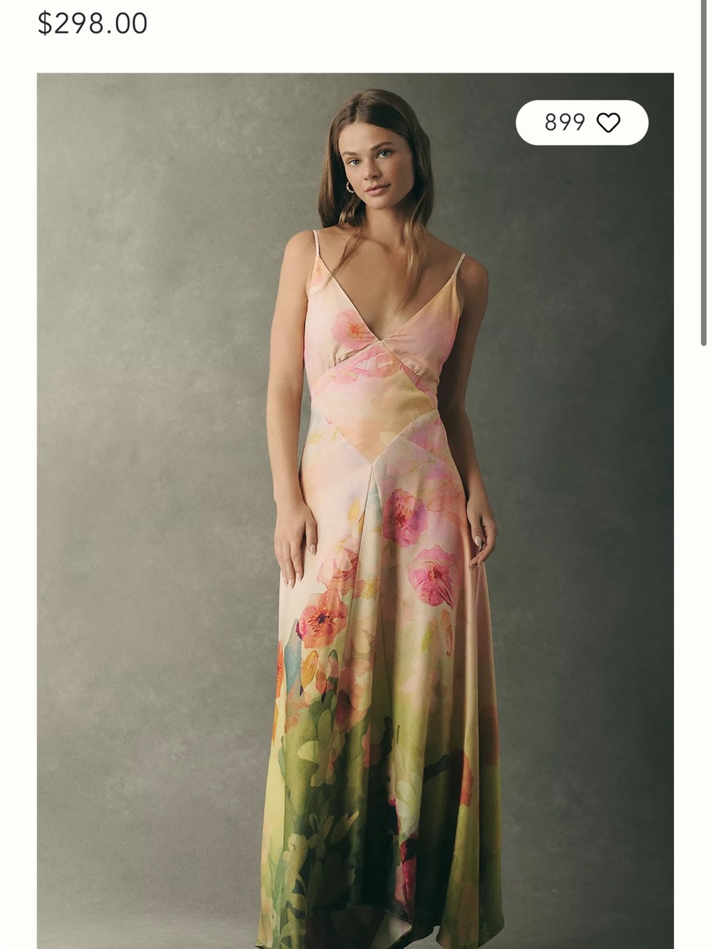 BHLDN V-Neck Satin Maxi
Dress